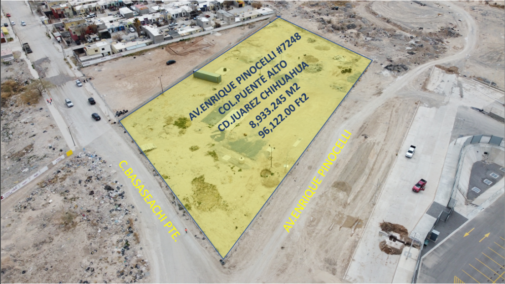 View of the total land of the property pinocelli 2 located in Axial 2 industrial park.