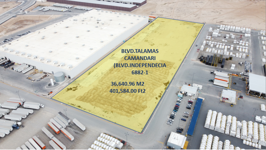 View of the total land of the property independencia 1 located in Axial 2 industrial park.