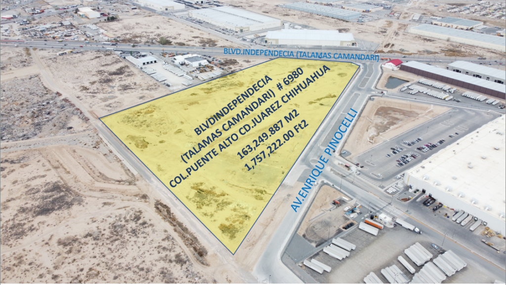 View of the total land of the property independencia 4 located in Axial 2 industrial park.